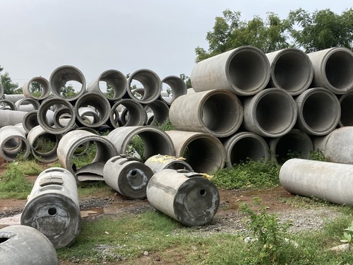 Cement pipes construction work